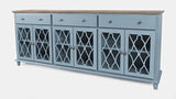 Aurora Hills Brushed Blue/Bisque 6 Door Accent Chest - Ornate Home