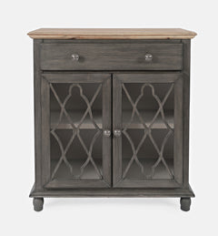 Aurora Hills Brushed Grey/Bisque 2 Door Accent Chest - Ornate Home