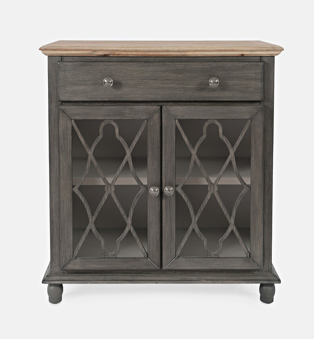 Aurora Hills Brushed Grey/Bisque 2 Door Accent Chest - Ornate Home
