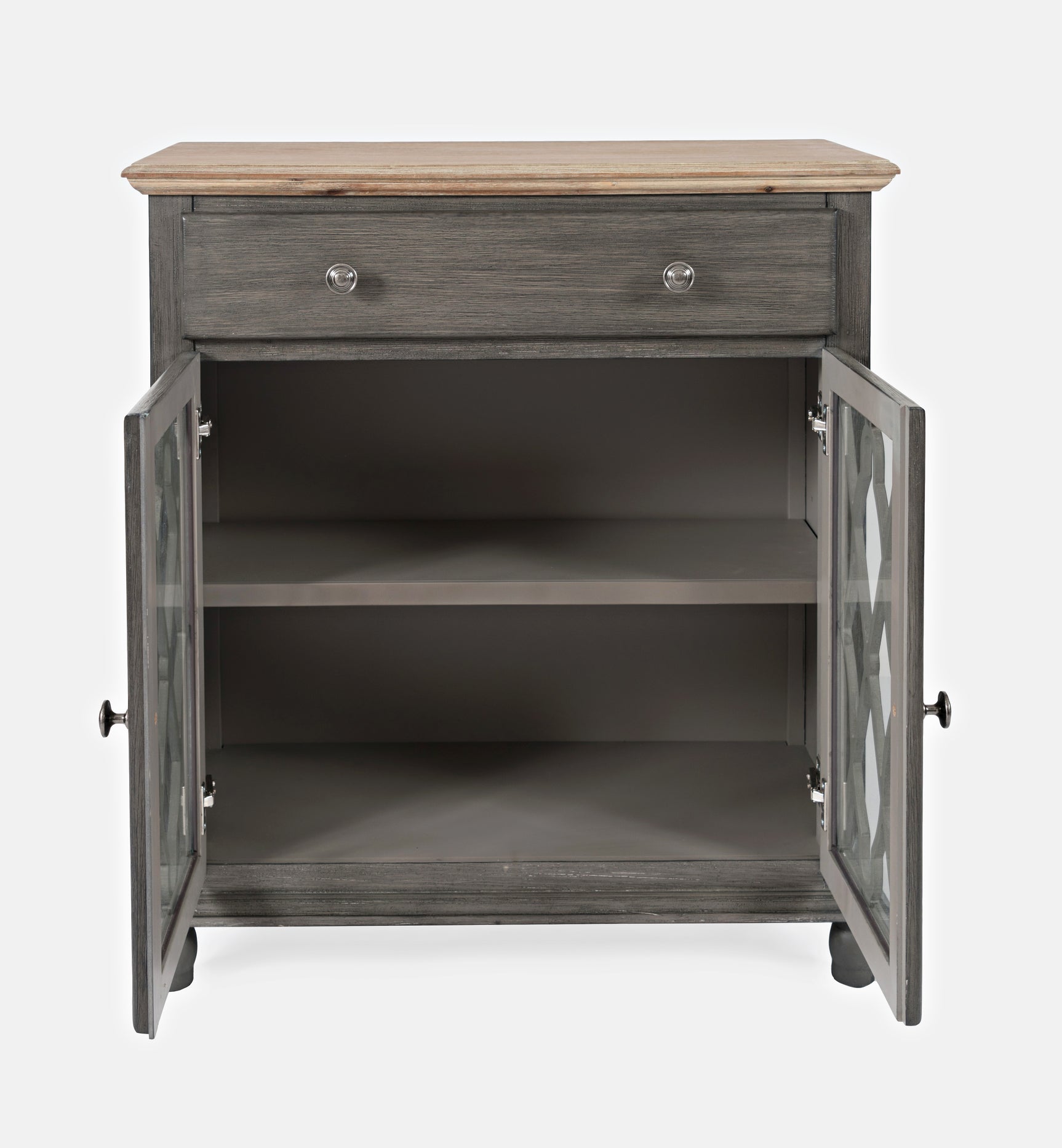 Aurora Hills Brushed Grey/Bisque 2 Door Accent Chest - Ornate Home