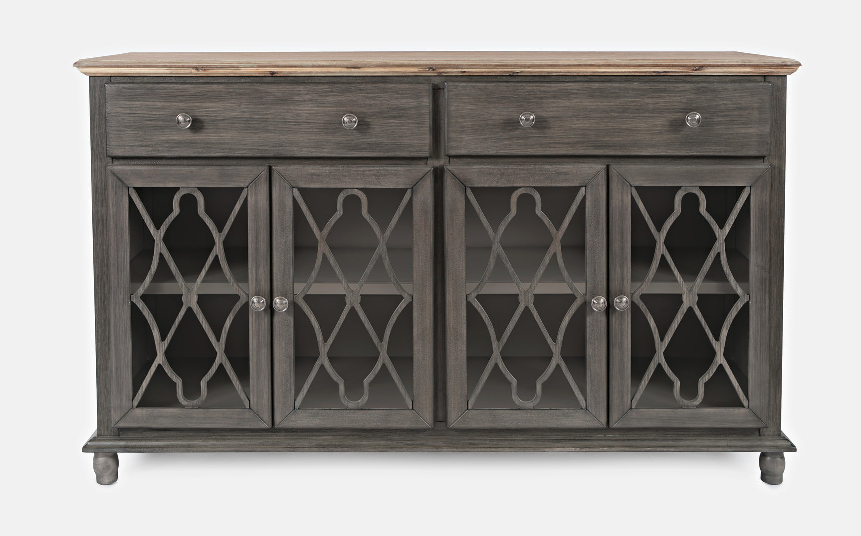 Aurora Hills Brushed Grey/Bisque 4 Door Accent Chest - Ornate Home