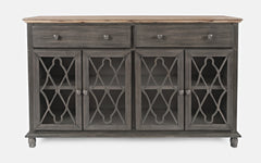 Aurora Hills Brushed Grey/Bisque 4 Door Accent Chest - Ornate Home