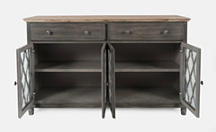 Aurora Hills Brushed Grey/Bisque 4 Door Accent Chest - Ornate Home