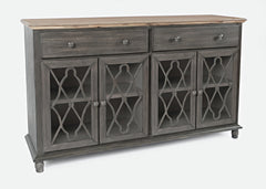 Aurora Hills Brushed Grey/Bisque 4 Door Accent Chest - Ornate Home