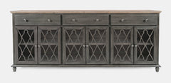 Aurora Hills Brushed Grey/Bisque 6 Door Accent Chest - Ornate Home