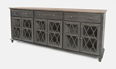 Aurora Hills Brushed Grey/Bisque 6 Door Accent Chest - Ornate Home