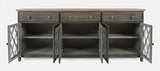 Aurora Hills Brushed Grey/Bisque 6 Door Accent Chest - Ornate Home