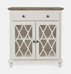 Aurora Hills Brushed White/Bisque 2 Door Accent Chest - Ornate Home