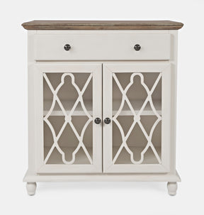 Aurora Hills Brushed White/Bisque 2 Door Accent Chest - Ornate Home