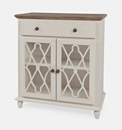 Aurora Hills Brushed White/Bisque 2 Door Accent Chest - Ornate Home