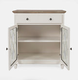 Aurora Hills Brushed White/Bisque 2 Door Accent Chest - Ornate Home