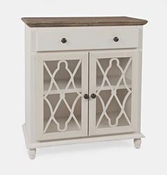 Aurora Hills Brushed White/Bisque 2 Door Accent Chest - Ornate Home
