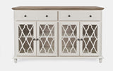 Aurora Hills Brushed White/Bisque 4 Door Accent Chest - Ornate Home