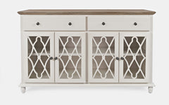 Aurora Hills Brushed White/Bisque 4 Door Accent Chest - Ornate Home