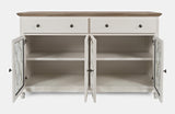 Aurora Hills Brushed White/Bisque 4 Door Accent Chest - Ornate Home