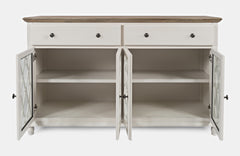 Aurora Hills Brushed White/Bisque 4 Door Accent Chest - Ornate Home