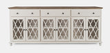 Aurora Hills Brushed White/Bisque 6 Door Accent Chest - Ornate Home