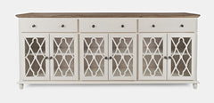 Aurora Hills Brushed White/Bisque 6 Door Accent Chest - Ornate Home