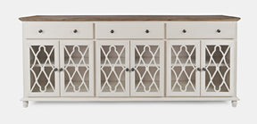 Aurora Hills Brushed White/Bisque 6 Door Accent Chest - Ornate Home