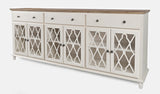 Aurora Hills Brushed White/Bisque 6 Door Accent Chest - Ornate Home