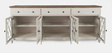 Aurora Hills Brushed White/Bisque 6 Door Accent Chest - Ornate Home