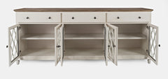 Aurora Hills Brushed White/Bisque 6 Door Accent Chest - Ornate Home