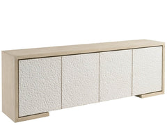 Aurora Light Oak/Carved Stone Credenza - Ornate Home