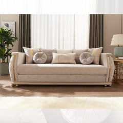 Aurora Palace Beige 3-Pc Living Room Set / HD-9003-SET3 - Ornate Home