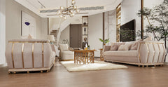 Aurora Palace Beige Loveseat / HD-9003 - Ornate Home