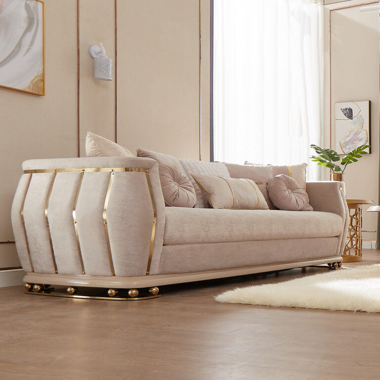 Aurora Palace Beige Loveseat / HD-9003 - Ornate Home