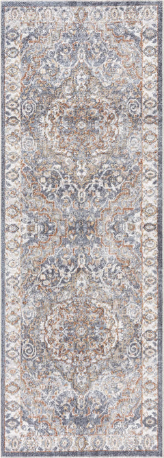 Aurum Blue & Beige Washable Area Rug - Clearance - Ornate Home