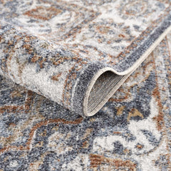 Aurum Blue & Beige Washable Area Rug - Clearance - Ornate Home