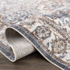 Aurum Blue & Beige Washable Area Rug - Clearance - Ornate Home