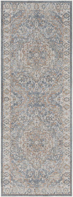 Aurum Blue & Beige Washable Area Rug - Clearance - Ornate Home