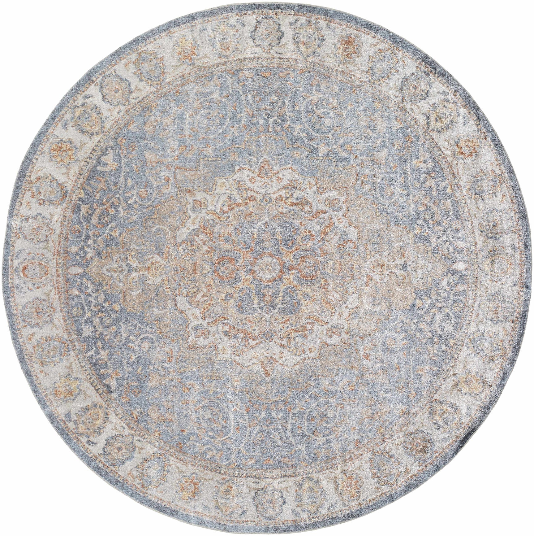 Aurum Blue & Beige Washable Area Rug - Clearance - Ornate Home