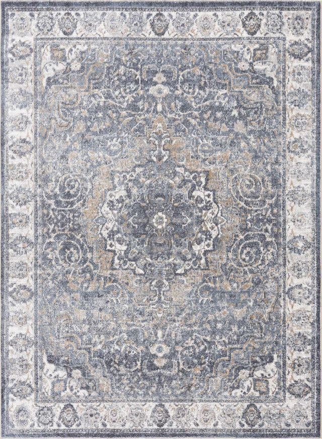 Aurum Blue Washable Area Rug - Clearance - Ornate Home