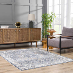 Aurum Blue Washable Area Rug - Clearance - Ornate Home