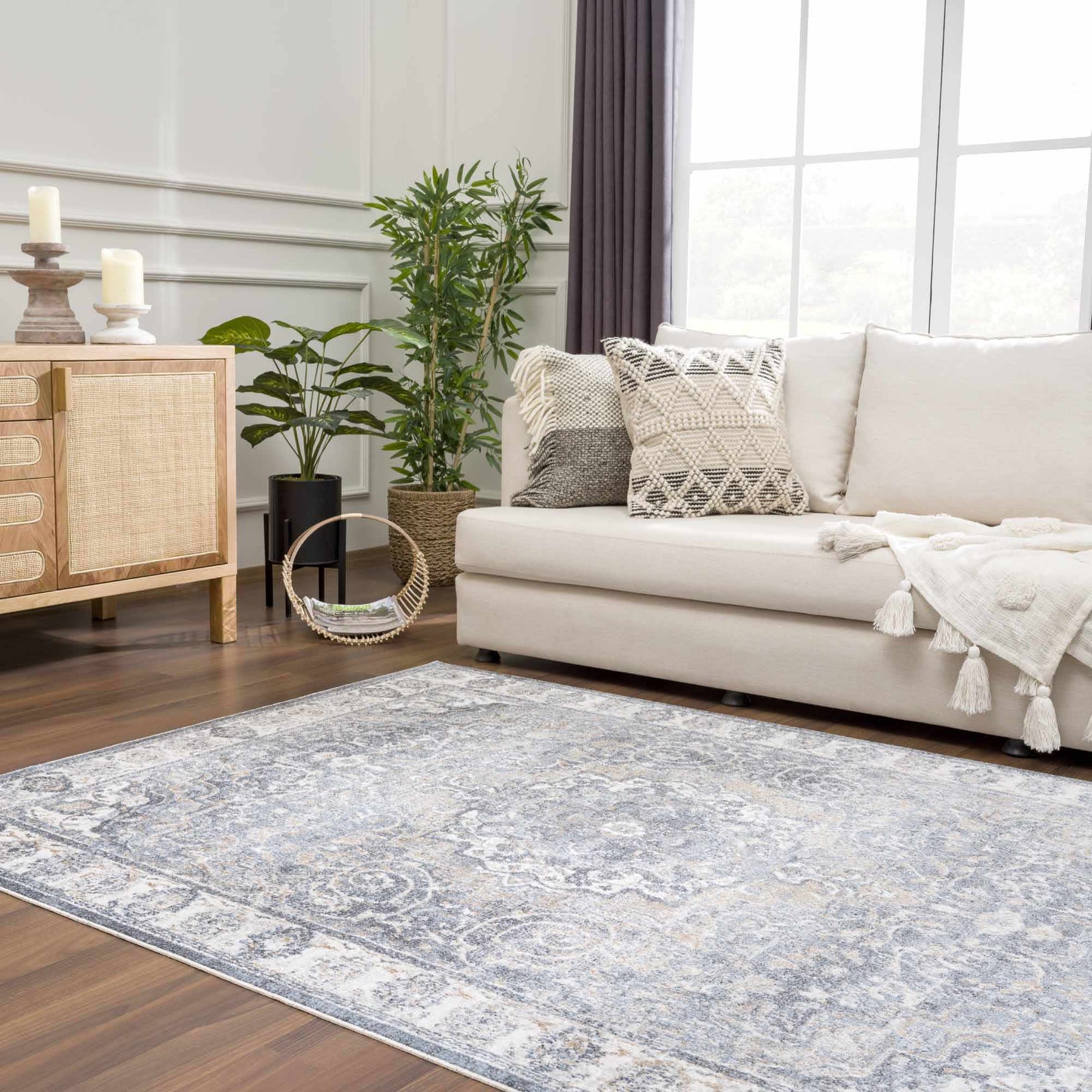 Aurum Blue Washable Area Rug - Clearance - Ornate Home
