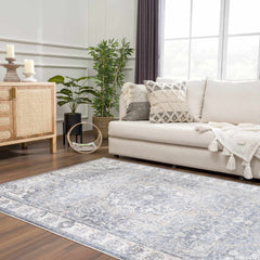Aurum Blue Washable Area Rug - Clearance - Ornate Home