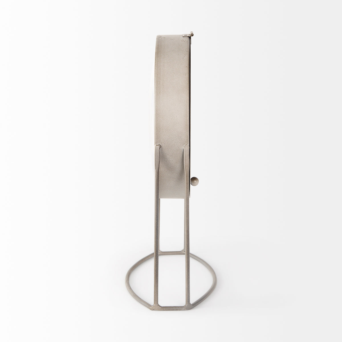 Aurus Matte Gray Metal Table Clock - Ornate Home