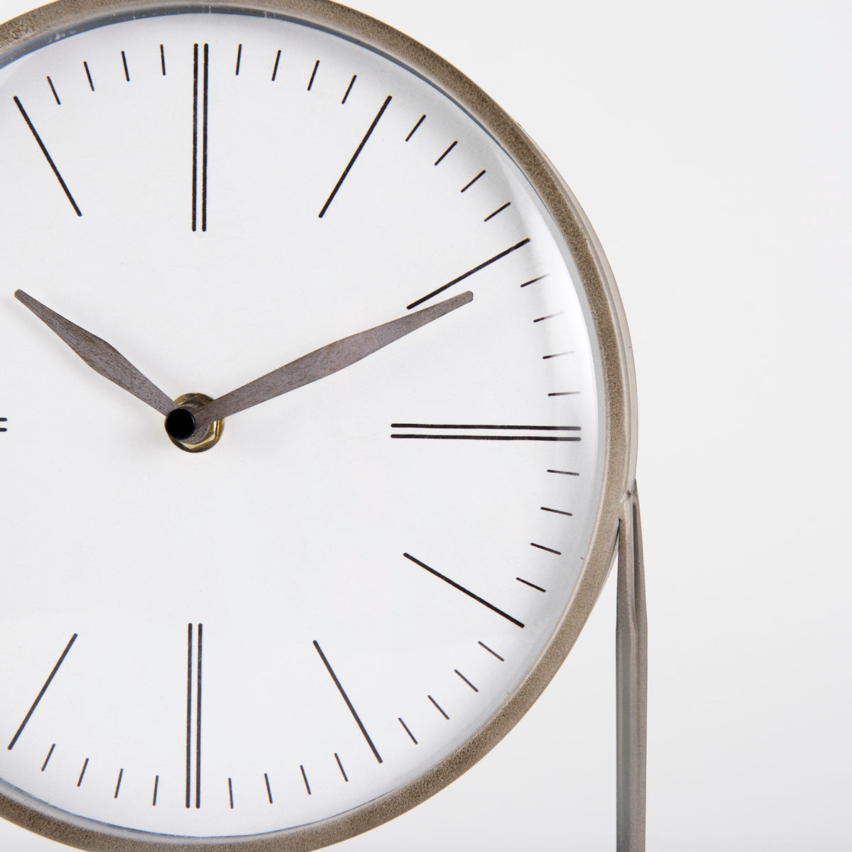 Aurus Matte Gray Metal Table Clock - Ornate Home
