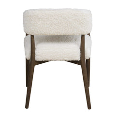 Austell Brown/White Shearling Dining Chair - Ornate Home