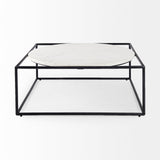 Austen White/Black Round Marble Top Coffee Table