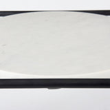 Austen White/Black Round Marble Top Side Table