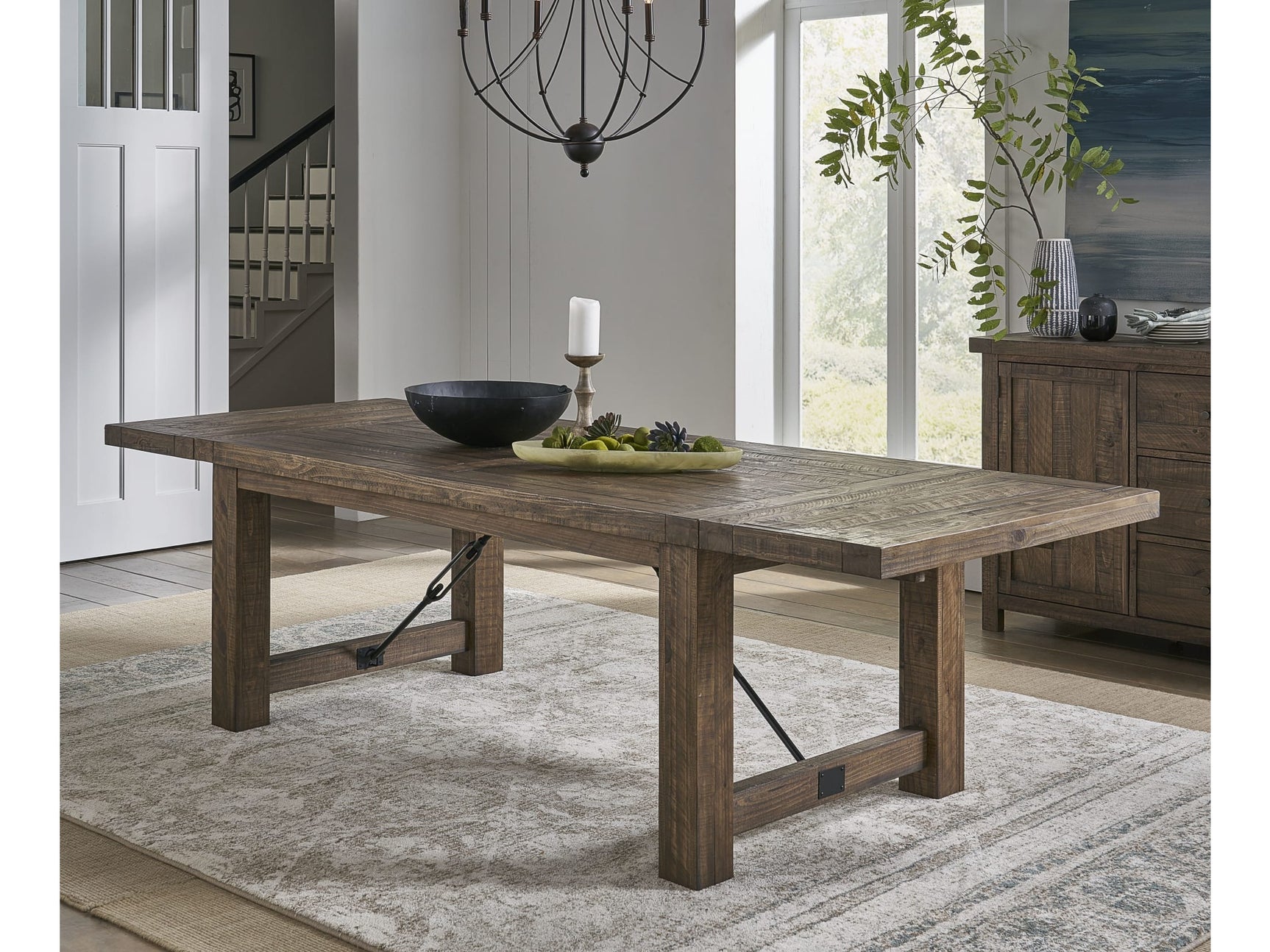 Autumn Flink Oak Solid Wood Extending Dining Table - Ornate Home