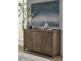 Autumn Flint Oak Solid Wood Three Drawer Two Door Sideboard - Ornate Home