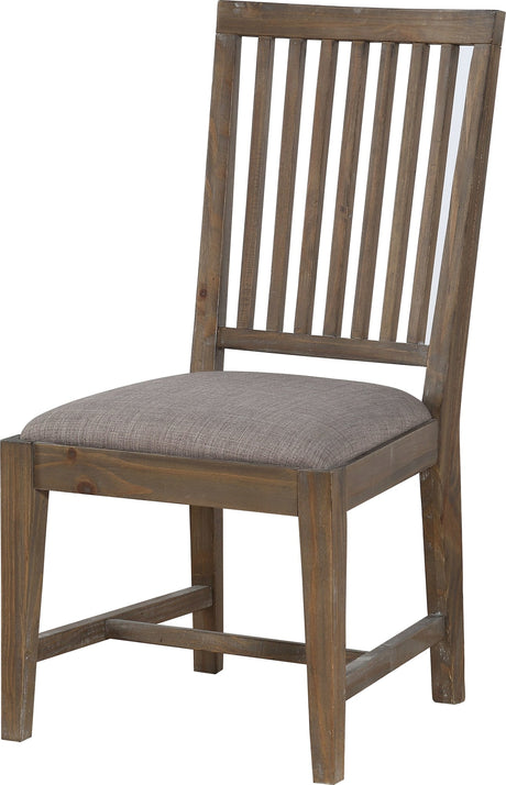 Autumn Flint Oak Solid Wood Upholstered Dining Chair (Set of 2) - Ornate Home