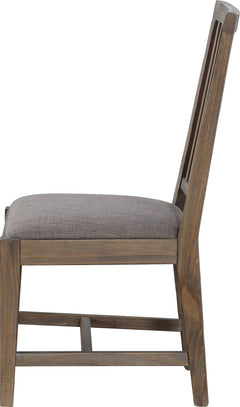 Autumn Flint Oak Solid Wood Upholstered Dining Chair (Set of 2) - Ornate Home