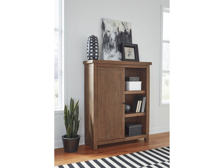 Autumn Sliding Door Bookcase in Flint Oak - Ornate Home