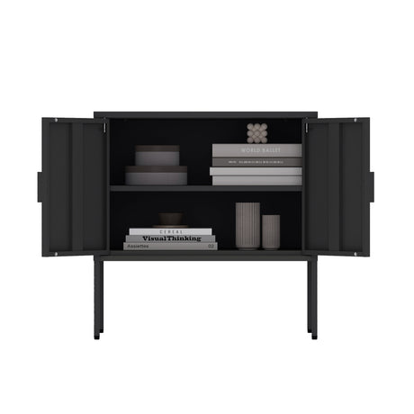Ava 23.6" Accent Cabinet in Black - Ornate Home